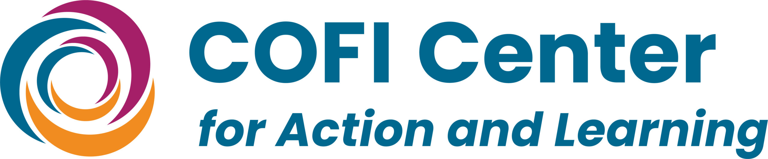 COFI logo with a circle and text that reads "COFI Center for Action and Learning"