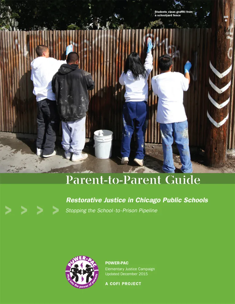 Parent to Parent Guide to Restorative Justice report cover