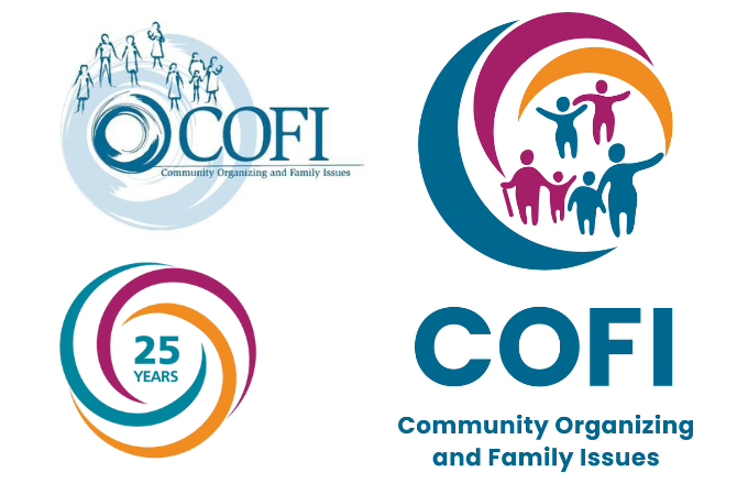 Los tres logos de COFI&#039 a lo largo de la historia
