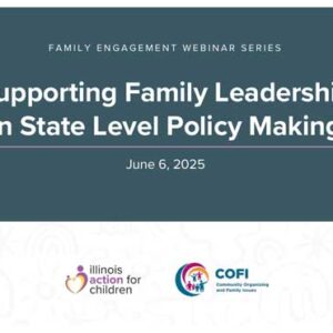 Presentation slide with the words "Supporting Family Leadership in State Level Policymaking - June 6, 2025"