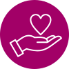 giving-icon hand and a heart